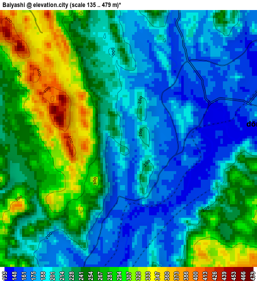 Baiyashi elevation map