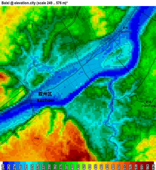 Baixi elevation map