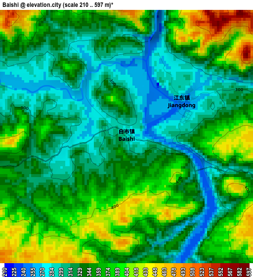 Baishi elevation map