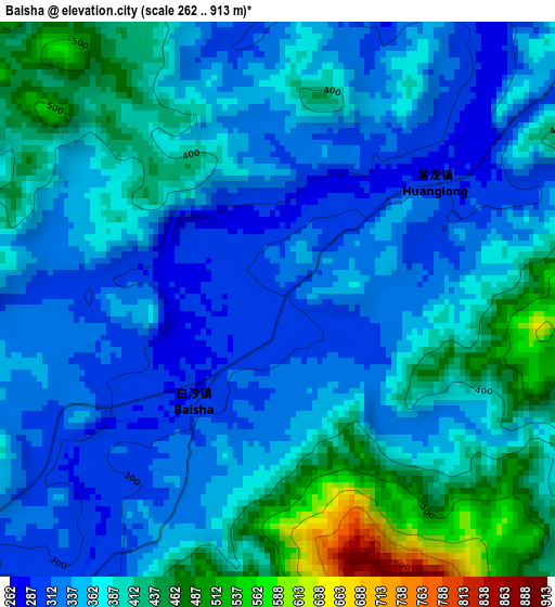 Baisha elevation map