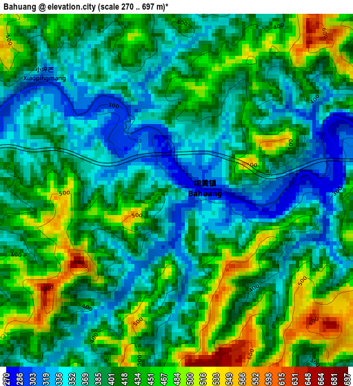Bahuang elevation map