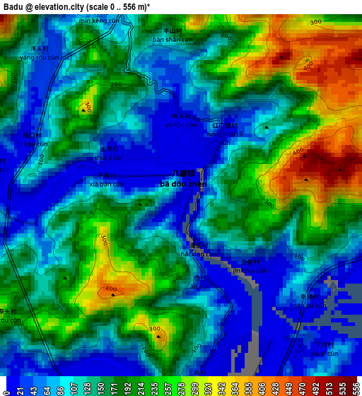 Badu elevation map