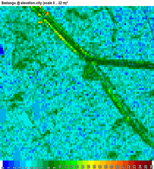 Badaogu elevation map