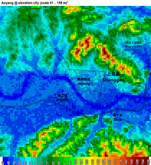 Aoyang elevation map