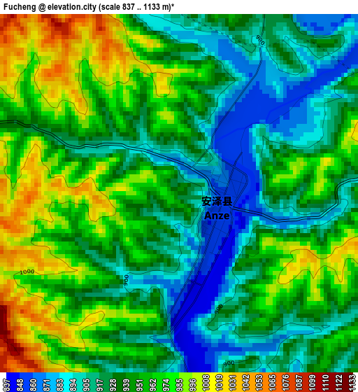 Fucheng elevation map