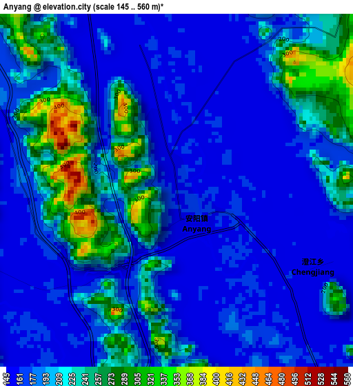 Anyang elevation map