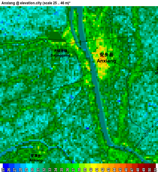 Anxiang elevation map