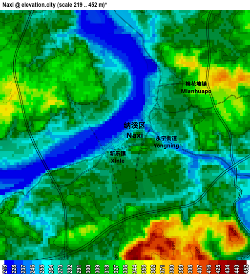 Naxi elevation map