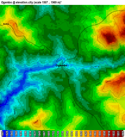 Ogembo elevation map