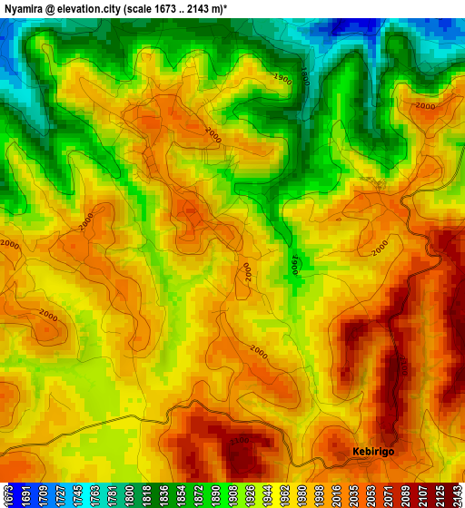 Nyamira elevation map