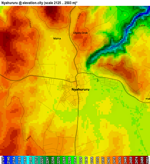 Nyahururu elevation map