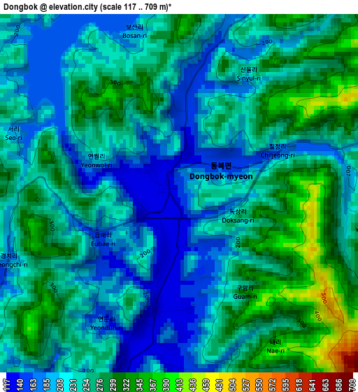 Dongbok elevation map