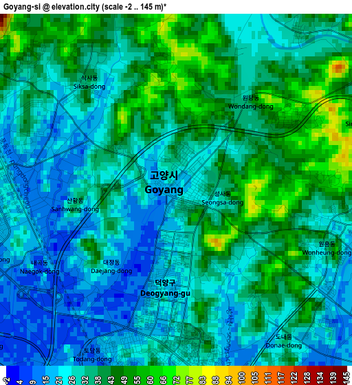 Goyang-si elevation map