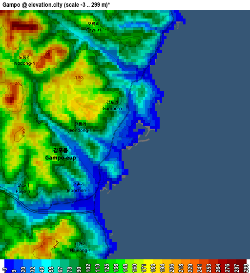 Gampo elevation map