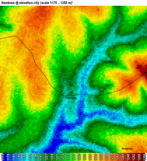 Nambare elevation map