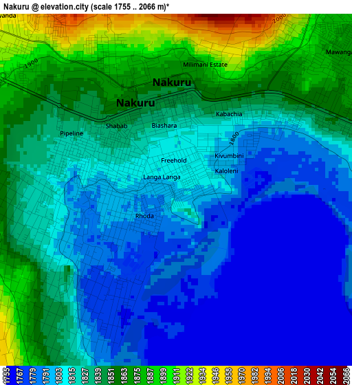 Nakuru elevation map