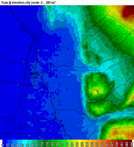 Yuza elevation map