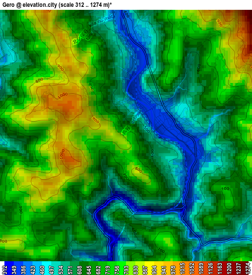 Gero elevation map