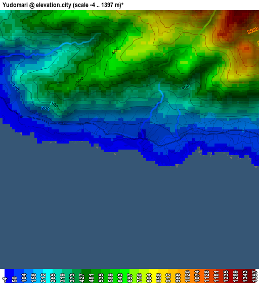 Yudomari elevation map