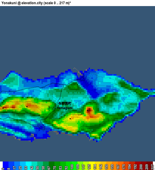 Yonakuni elevation map