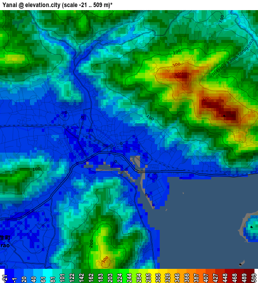 Yanai elevation map