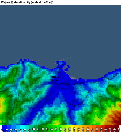 Wajima elevation map