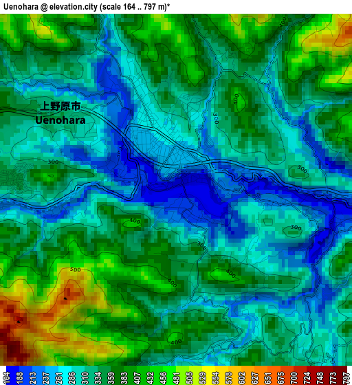 Uenohara elevation map