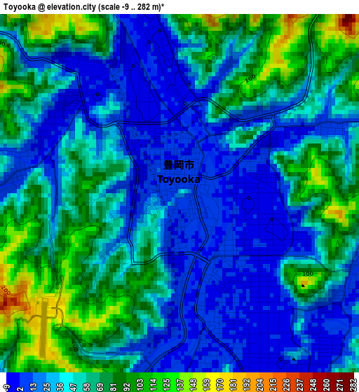 Toyooka elevation map