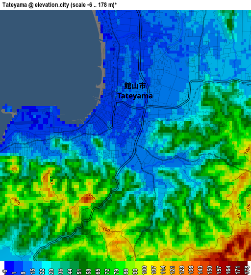 Tateyama elevation map