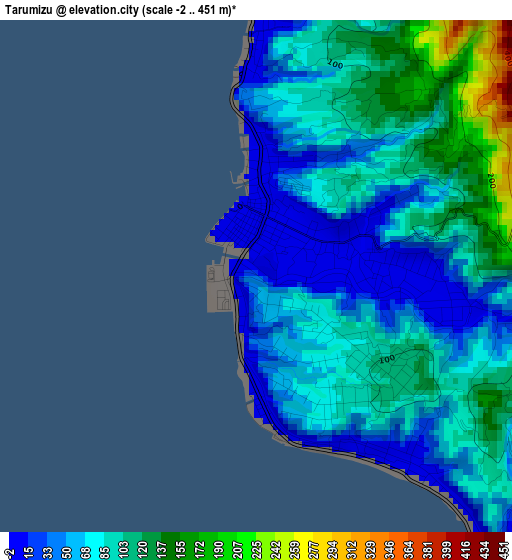 Tarumizu elevation map