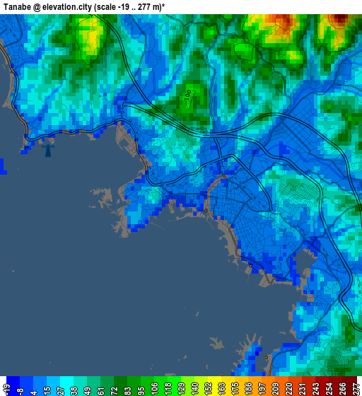 Tanabe elevation map