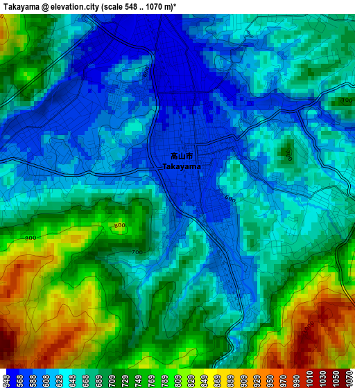 Takayama elevation map