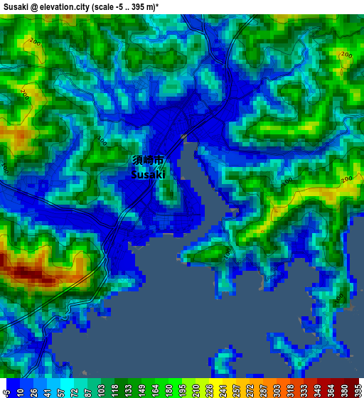 Susaki elevation map