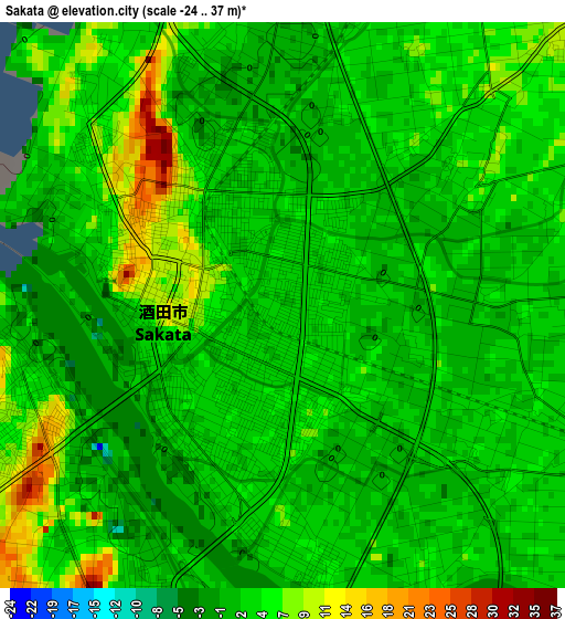Sakata elevation map