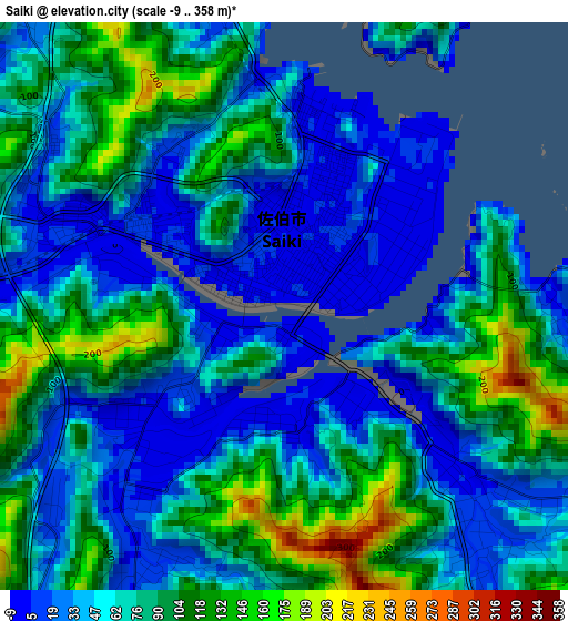 Saiki elevation map