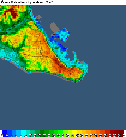 Ōyama elevation map