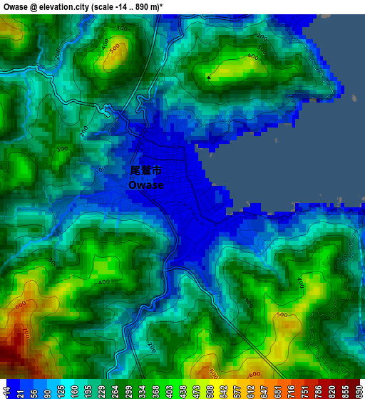 Owase elevation map