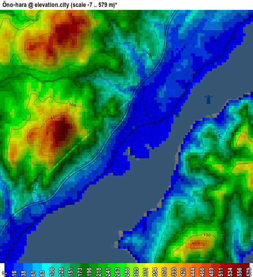 Ōno-hara elevation map