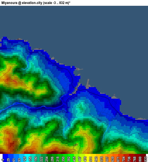 Miyanoura elevation map