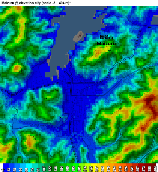 Maizuru elevation map