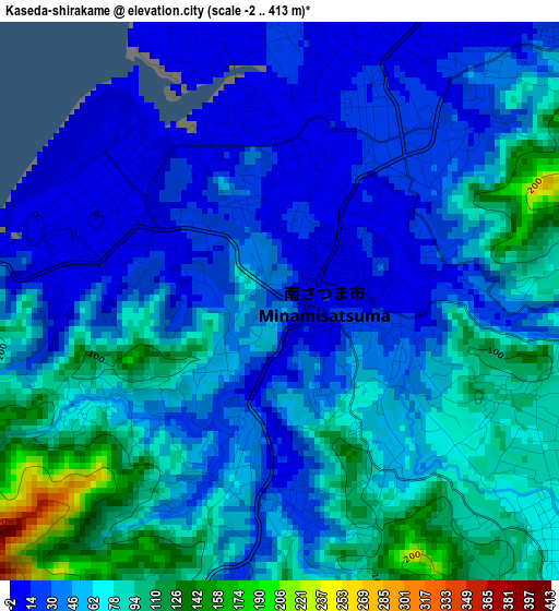 Kaseda-shirakame elevation map