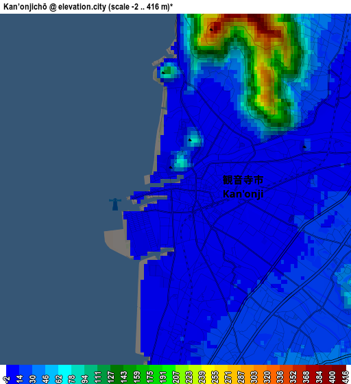 Kan’onjichō elevation map