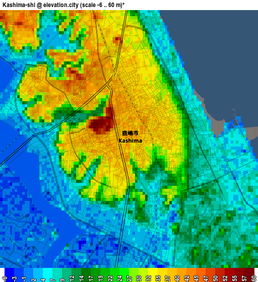 Kashima-shi elevation map