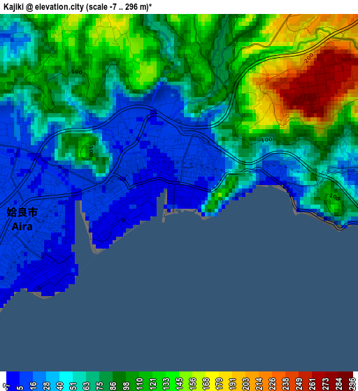 Kajiki elevation map