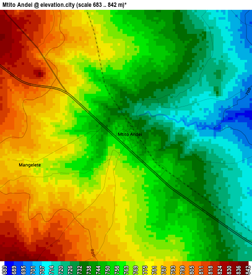 Mtito Andei elevation map