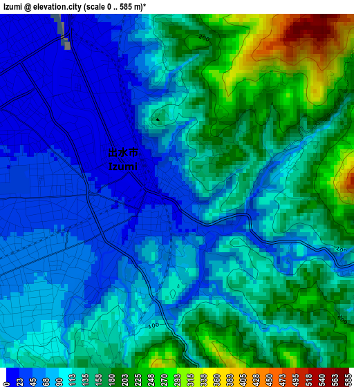 Izumi elevation map