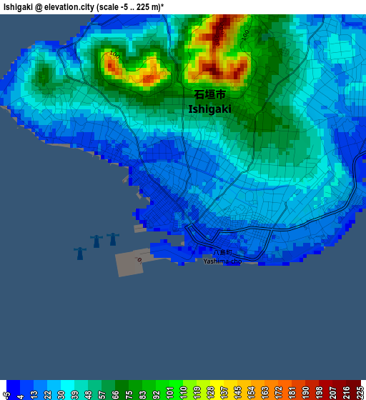 Ishigaki elevation map