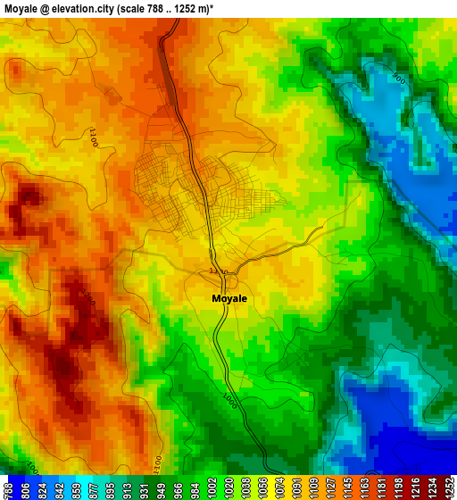 Moyale elevation map