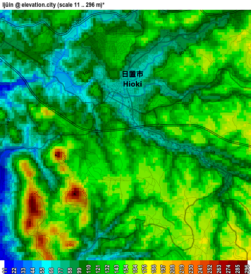 Ijūin elevation map