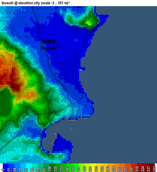 Ibusuki elevation map